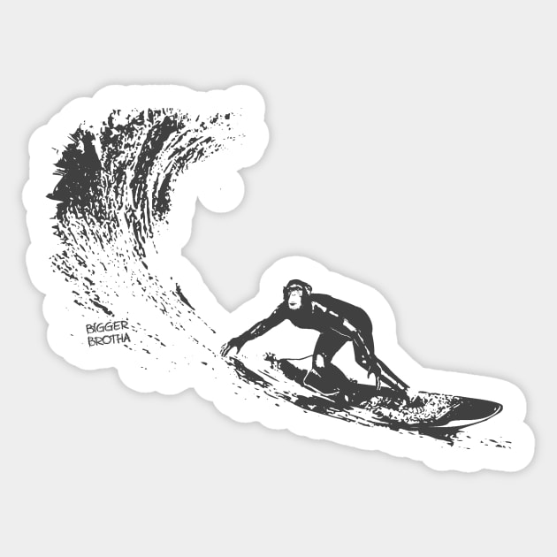 Surfing Monkey Sticker by BiggerBrotha